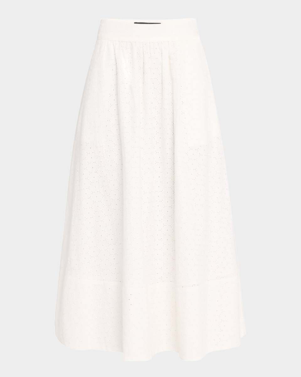 Ajai Eyelet Midi Skirt